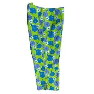 Lilly Pulitzer VINTAGE Snail Print Capri Pants Blue/Green Size 4
